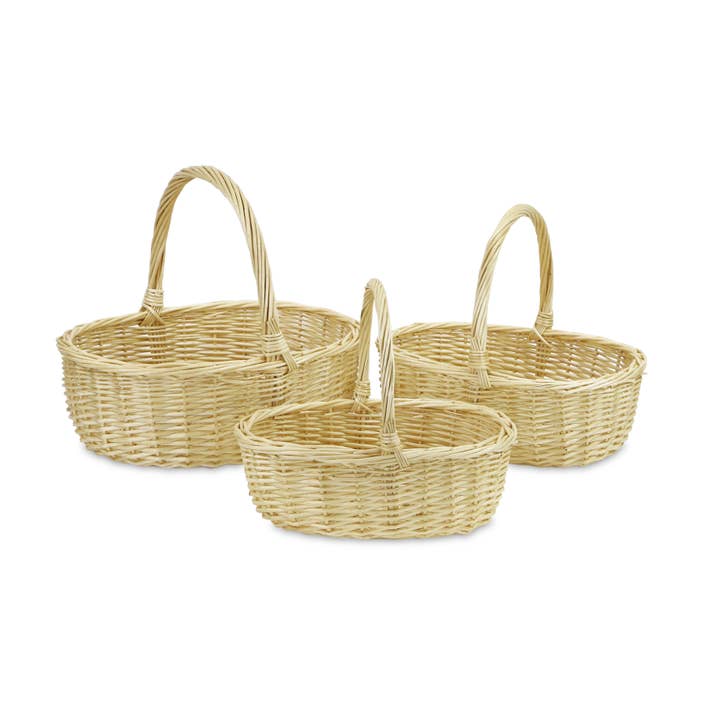 Kulova 3 Piece Brown Oval Basket Set for wholesale by Cheungs Home Decor
