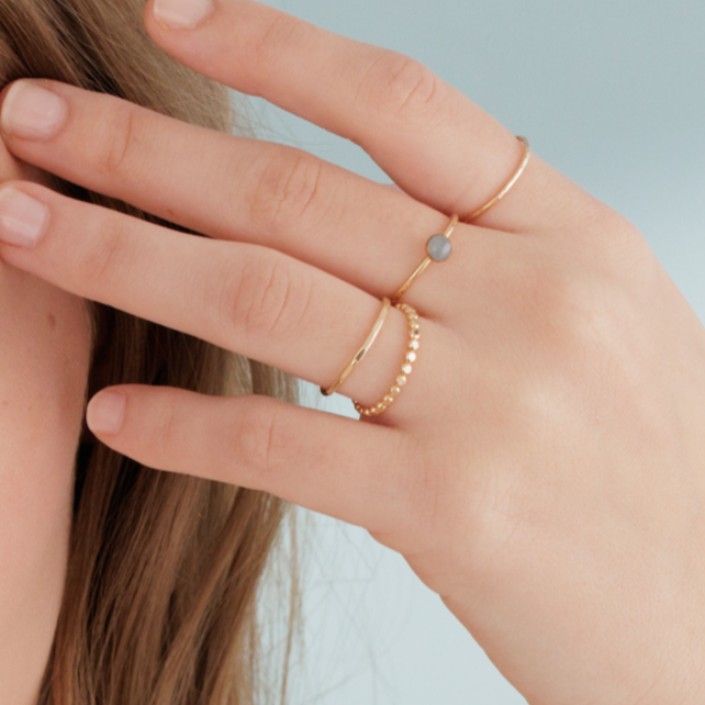 Adorn512 - Wholesale Band/Stacked Ring - Handmade Dot Band Ring in 14k Gold, Rose Gold, Silver7