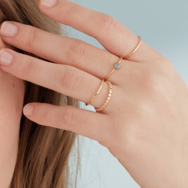 Adorn512 - Wholesale Band/Stacked Ring - Handmade Dot Band Ring in 14k Gold, Rose Gold, Silver7