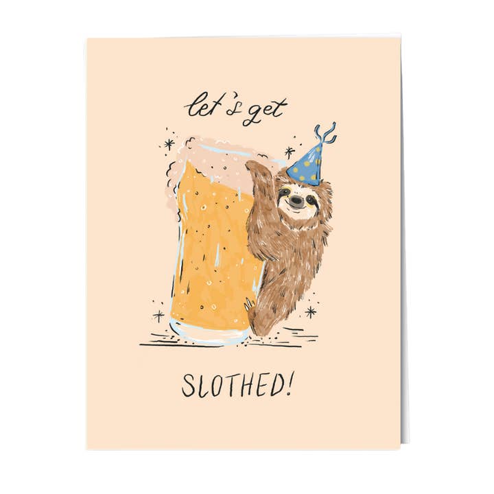 Carte d'anniversaire Let's Get Slothed pour la vente par Paper Protégé