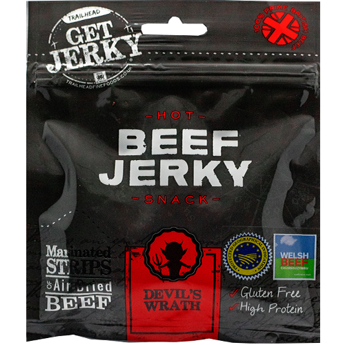 Trailhead | Get Jerky – wholesale Jerky – Devil's Wrath Jerky - Fiery & Spicy Jerky with red chilis2