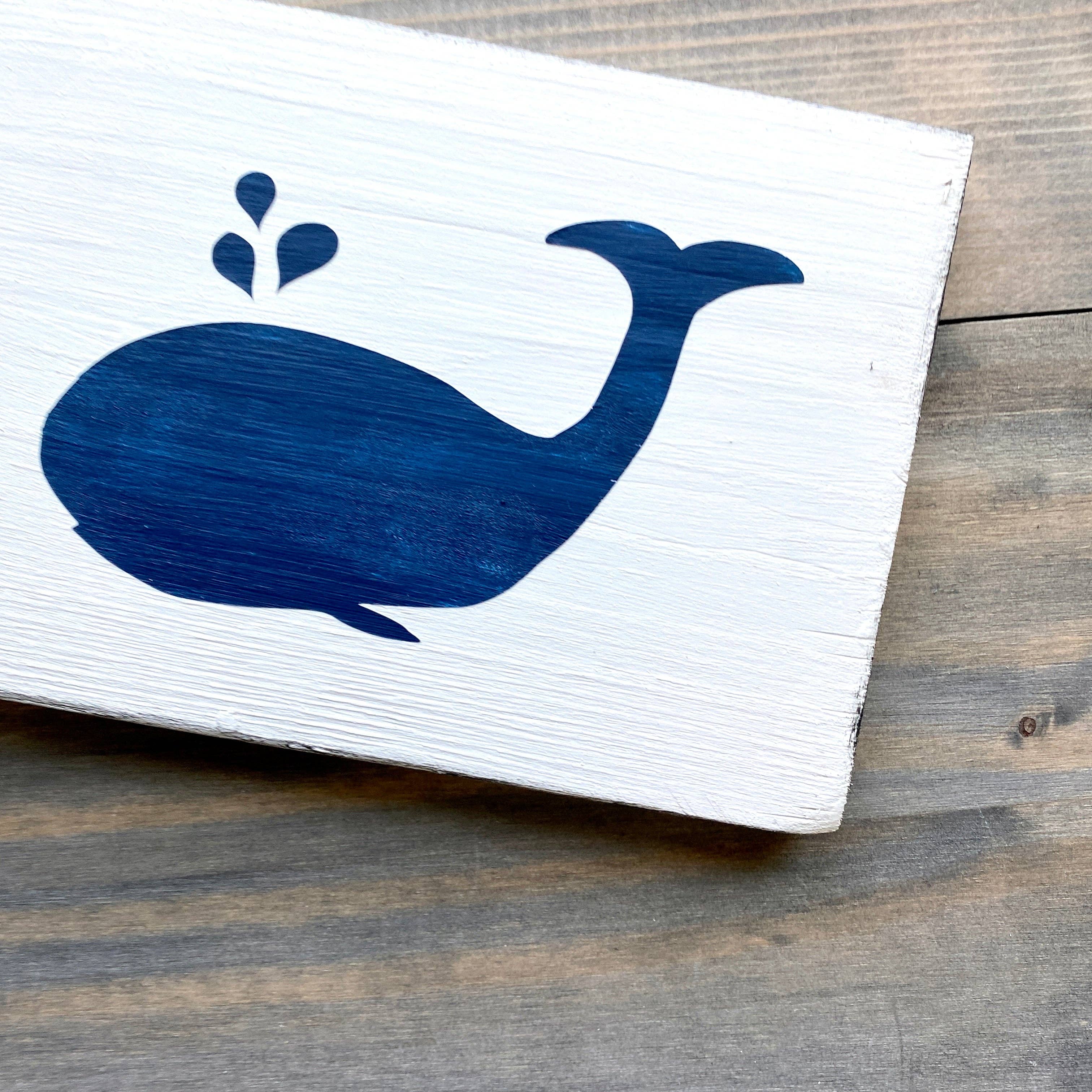 Anchored Soul Designs - Vente Pancarte - Whale Sign, maison de plage nautique, design moderne de maison côtière3