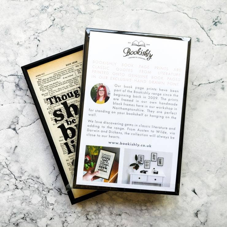 Bookishly (US Duties Paid) - Wholesale Art Print - Shakespeare - Companion - Framed Quote Print1