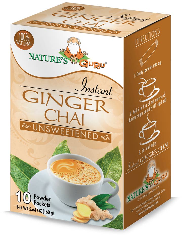 Instant Ginger Chai Unsweet Bx for wholesale by Nature's Guru