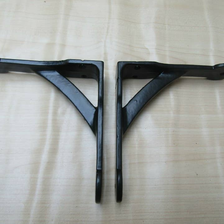 Pair Of Black Penny End Shelf Brackets 5" for wholesale by IronmongeryWorld