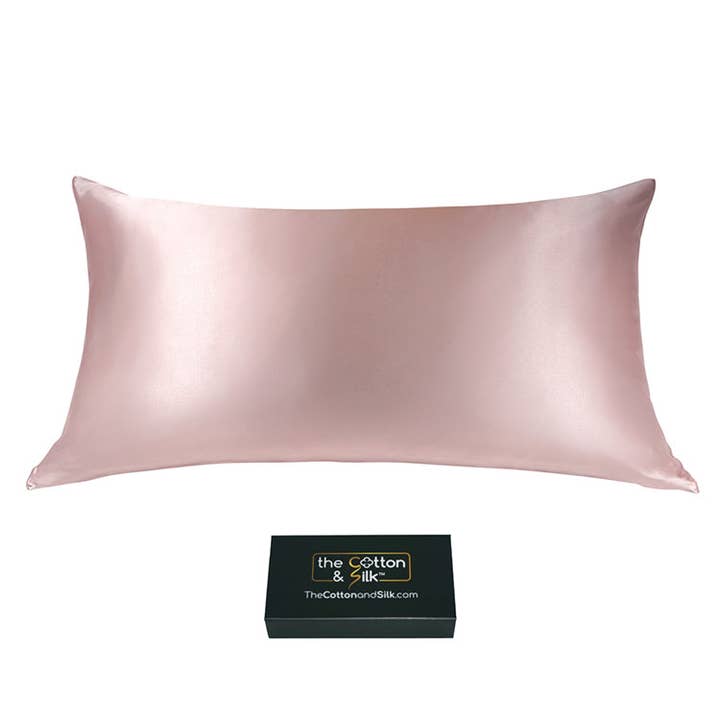 King-size 22 Momme Mulberry Silk Pillowcase, Zipper Closure, Lotus for wholesale on Faire