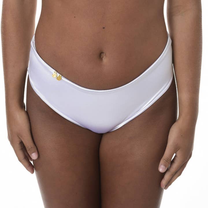 Grecian Silk Mid Rise Swim Bottom Black for wholesale by FOS SWIMWEAR