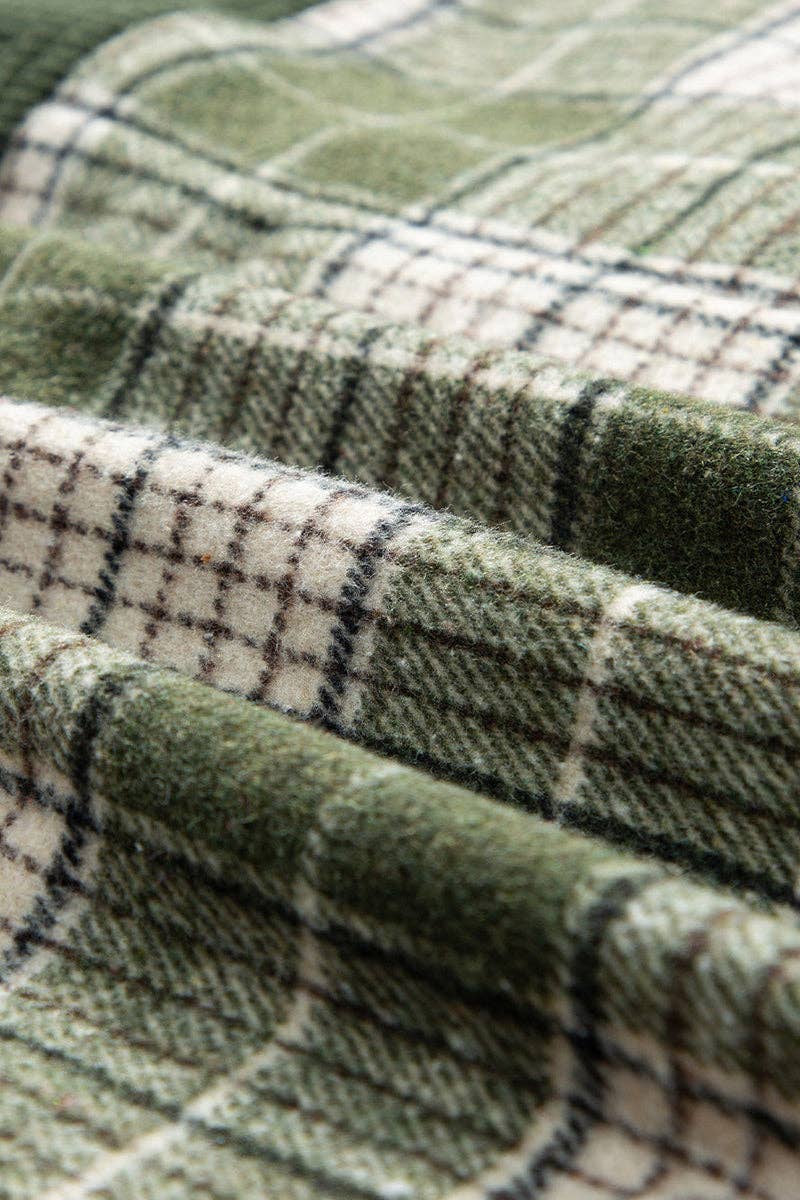 GREEN Plaid Corduroy Button-Up Shirt for wholesale on Faire10