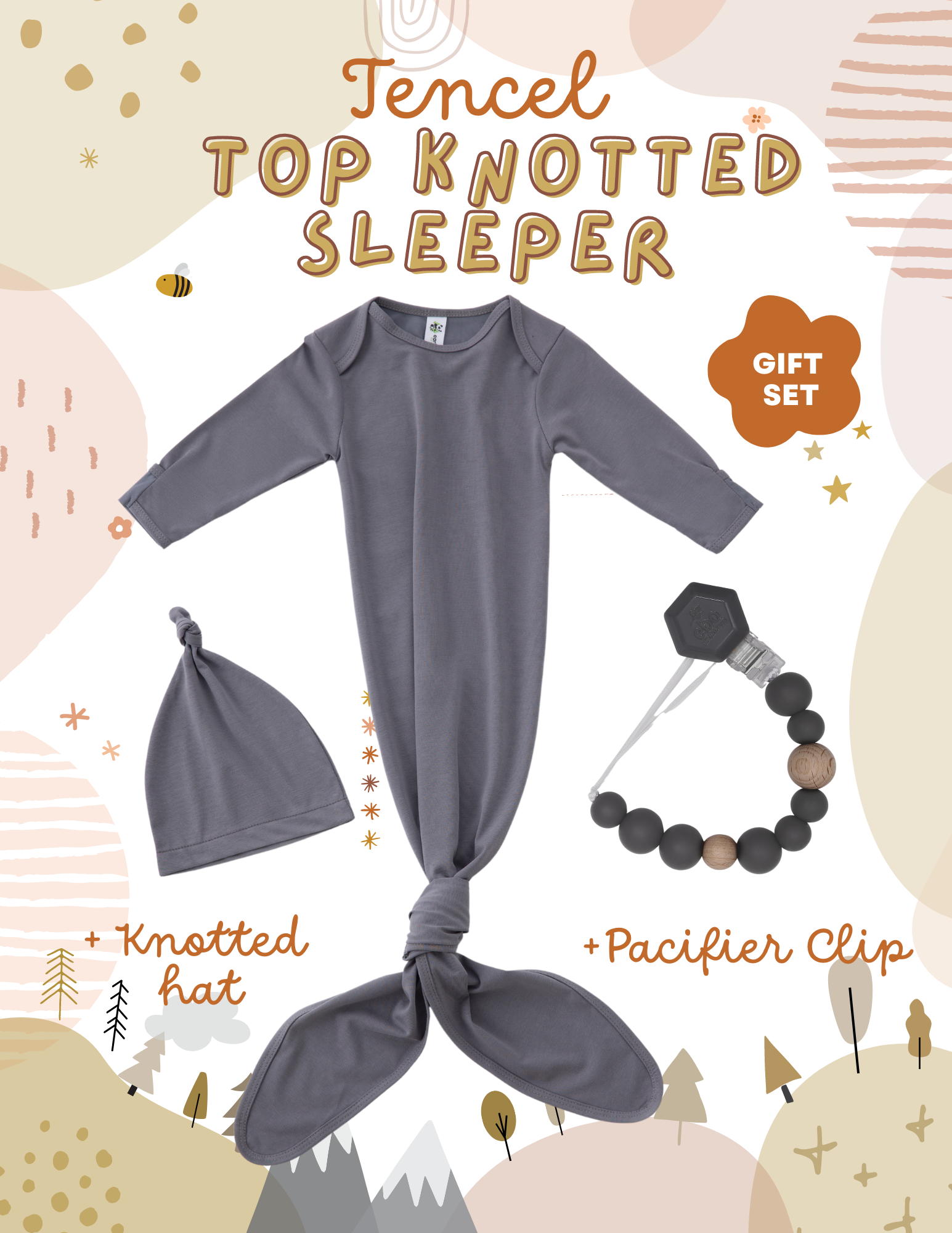 Earth Baby Outfitters – Conjunto de roupa - Bebé por atacado – Conjunto de Presente para Recém-Nascido Bamboo Welcome Home1