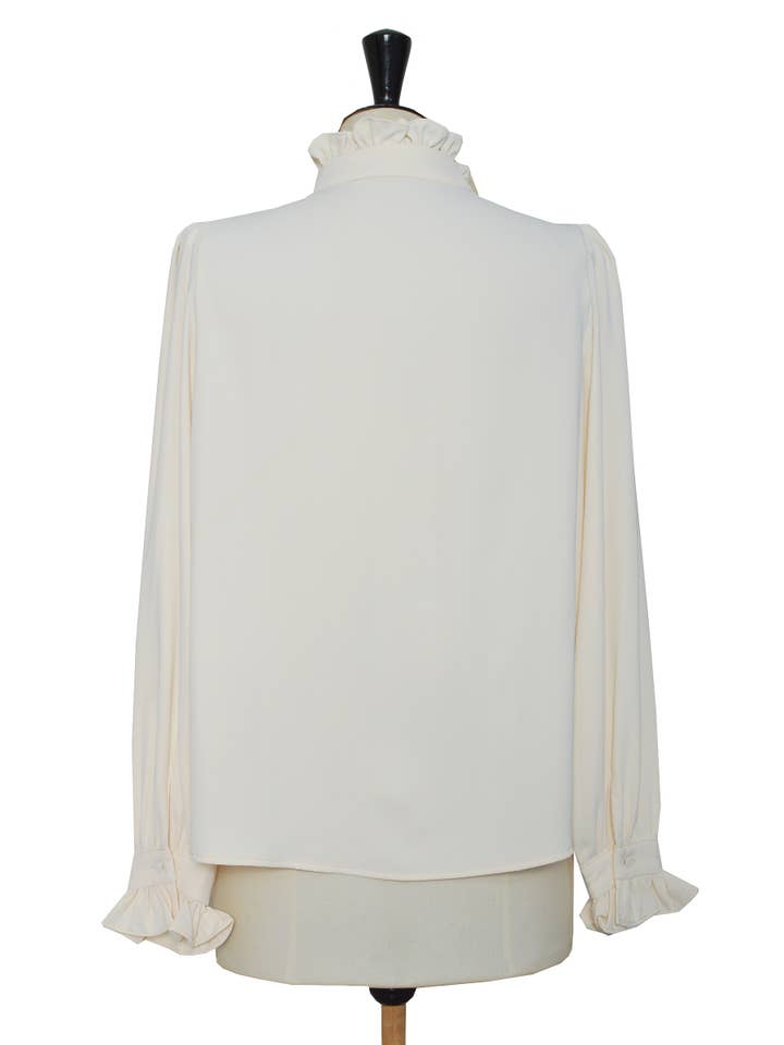 ELLI WHITE - Wholesale Button Down Shirt - Women's - Shirt with embossed floral collar8