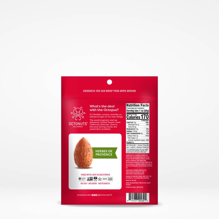 Octonuts California - Wholesale Nuts - Herbes de Provence Roasted Almonds 6 oz 1