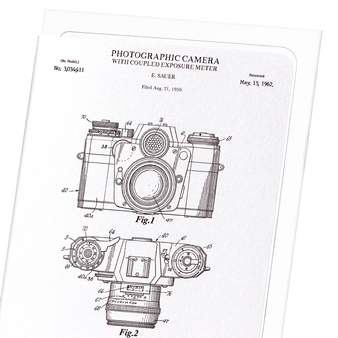 Ezen Trade - Wholesale Everyday Greeting Card - PATENT OF PHOTOGRAPHIC CAMERA  (1962): Greeting Card2