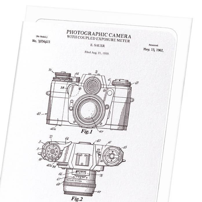 Ezen Trade – wholesale Everyday greeting card – PATENT OF PHOTOGRAPHIC CAMERA (1962): Greeting Card2