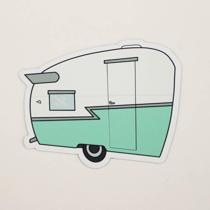 Extremely Retro - Wholesale Sticker - Vintage Trailer Sticker/Magnet - 1960's Mint Green Shasta Tr