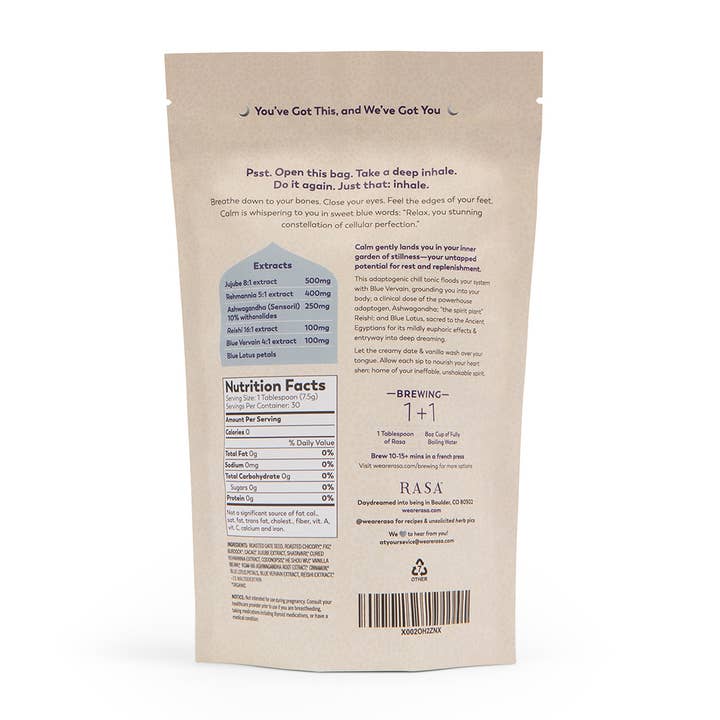 Rasa - #1 in Functional Adaptogens - Wholesale Powdered Health Drink - Rasa Calm | Sleep Tonic | 8 oz1