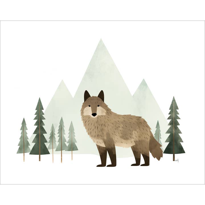 Loup pour la vente par Paper Lion Art