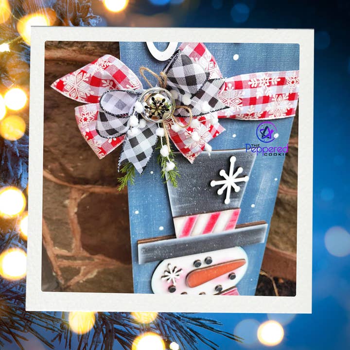 The Peppered Cookie - Wholesale DIY Craft Kit - Porch Leaner - Snowman Baby It's Cold Outside UNFINISHED5