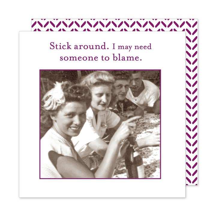 Stick Around Beverage Napkin for wholesale by Shannon Martin Design
