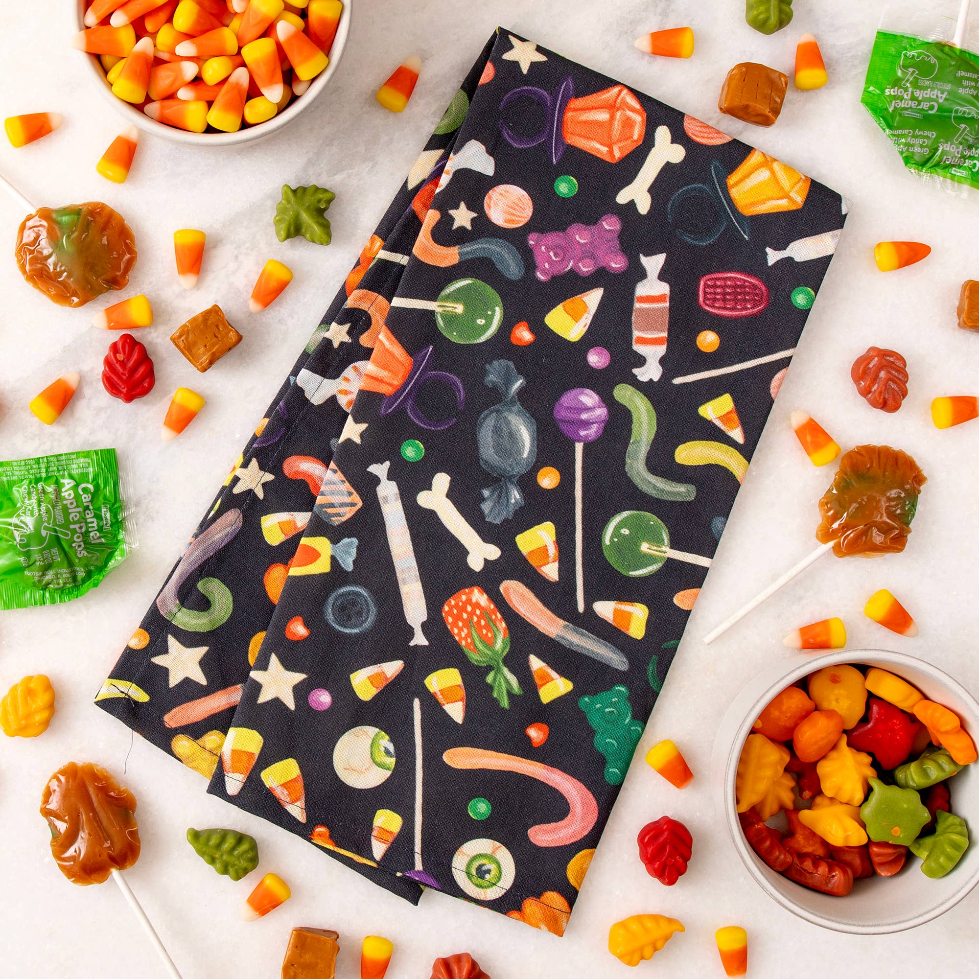 1canoe2 | One Canoe Two Paper Co. - Wholesale Tea Towel - Spooky Sweets Halloween Candy Kitchen Tea Towel0