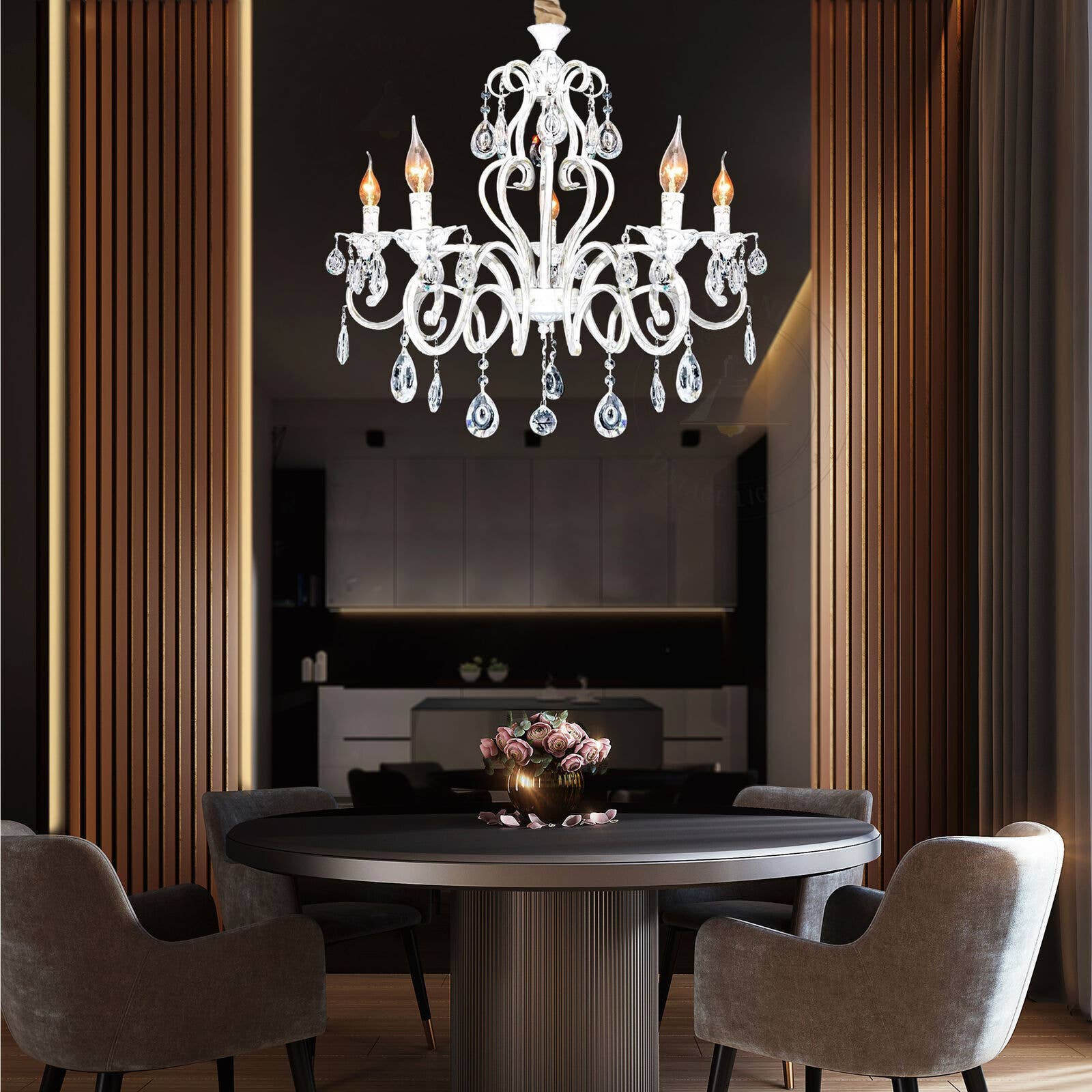 Ledsone – wholesale Chandelier/hanging light – Modern Ceiling Chandelier Pendant Light Acrylic Crystal Whit6