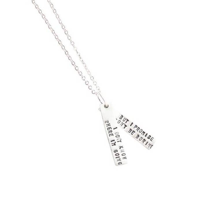 Chocolate and Steel – wholesale Pendant/charm necklace – I don't know where I'm going, but I promise it won't be boring -David Bowie quote