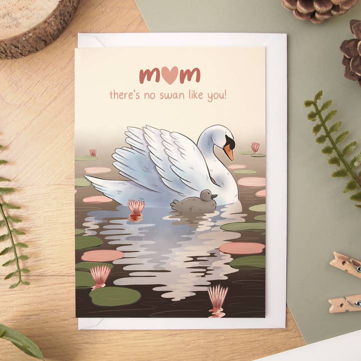 Mum no Swan Like You Greeting Card for wholesale by Melissa Jan Art