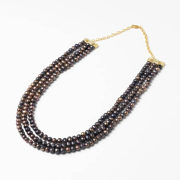 Colar Triplo Alerce Púrpura Dark Iridescente por atacado de ACUS