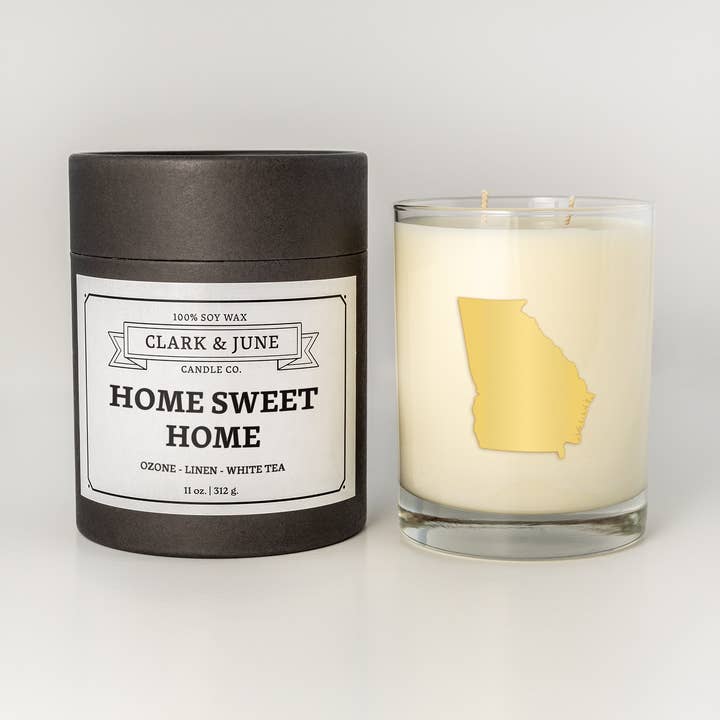 Home Sweet Home| Ozone - Linen - White Tea 11oz Candle for wholesale by Clark & June Candle Co.