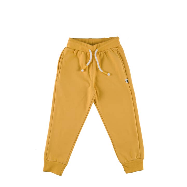Little Yucca – wholesale Mjukis- och joggingbyxor – ”Jogger” Byxor i ekologisk bomull - Guld