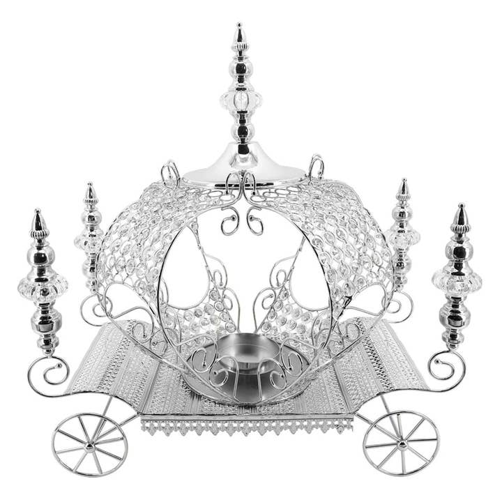 Crystal Beaded Pumpkin Carriage Centerpiece - Silver for wholesale on Faire