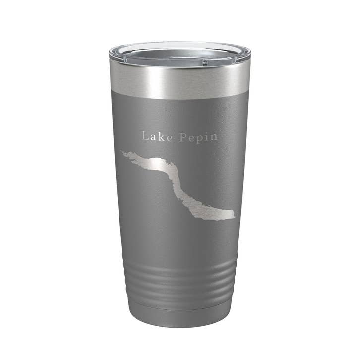 CarveBright - Wholesale Insulated Mug/Tumbler - Lake Pepin Map Tumbler Travel Mug Insulated Laser Engraved Coffee Cup Minnesota Wisconsin 20 oz15