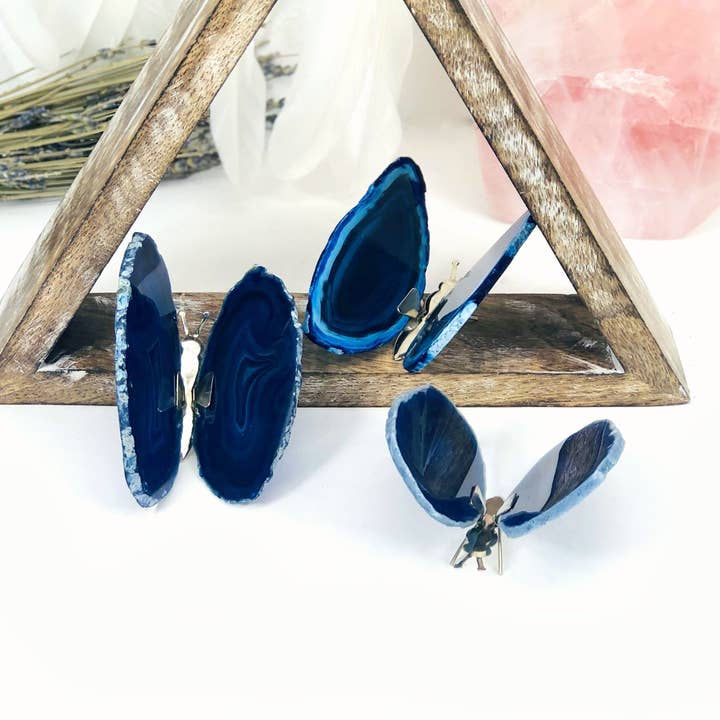 Rock Paradise - Wholesale Spiritual Stone/Crystal - Crystal Agate Druzy Butterfly on Stands