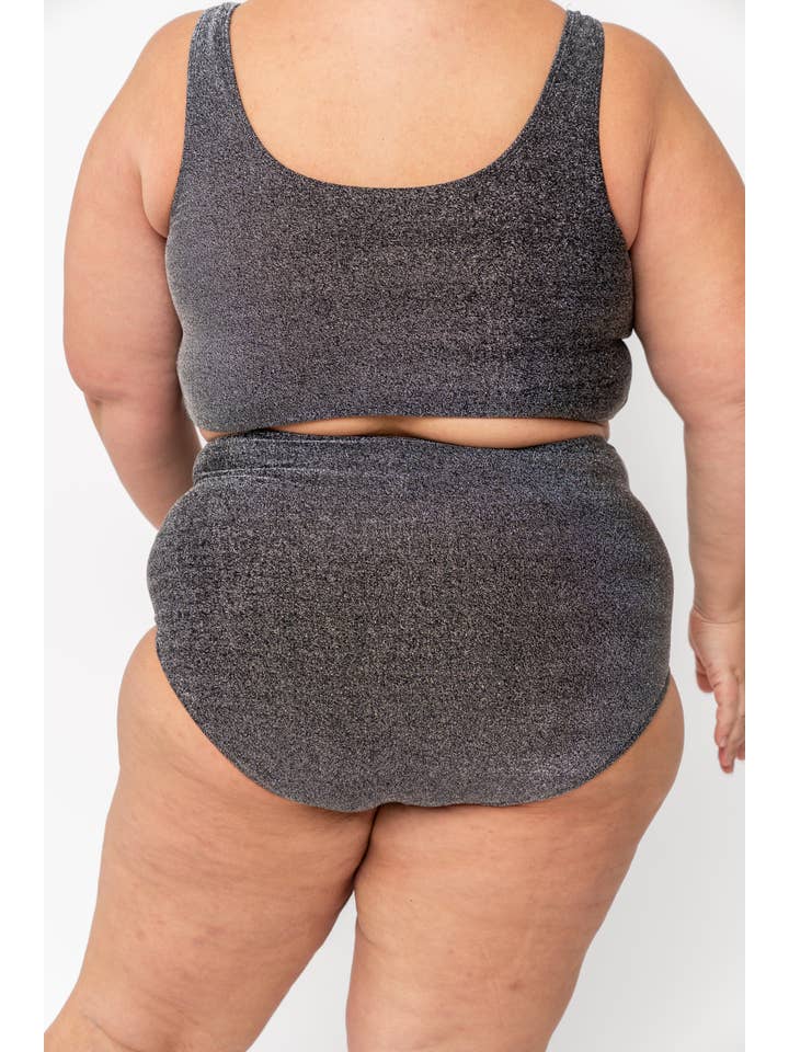 Coral Reef Swim - Wholesale Swim Bottoms - Women's - Black Shimmer High Waisted Swim Bottom12