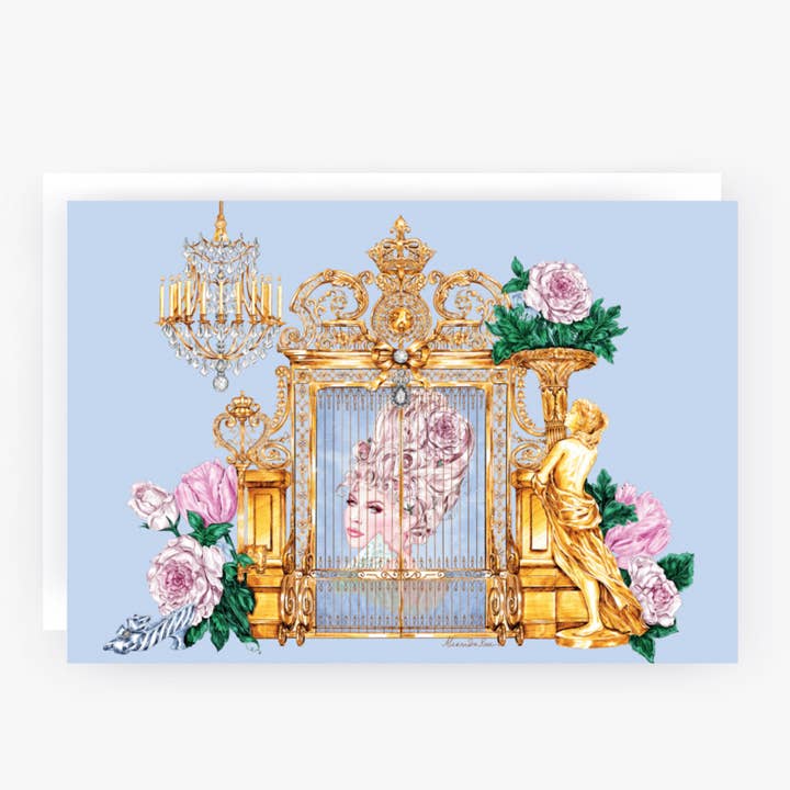 Dreaming of Versailles Marie Antoinette Greeting Card (A5) for wholesale by Alexandra Rose Illustration