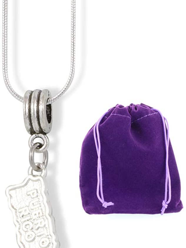 Puerto Rico Necklace | Country Map Charm Snake Chain Necklace for wholesale by Dave The Bunny