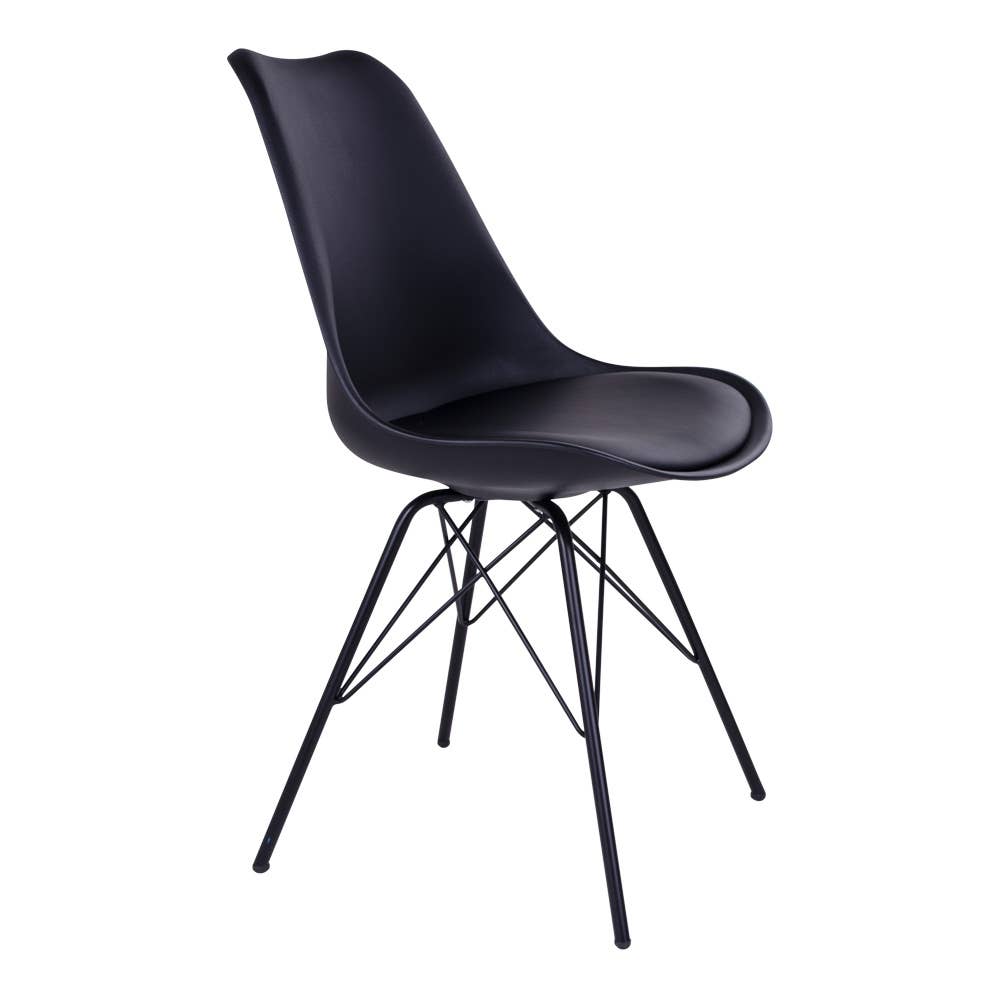 Oslo Dining Chair - Chair in black with black legs for wholesale on Faire3