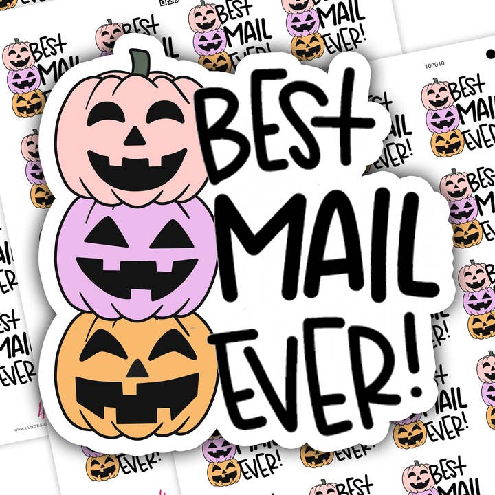 Pumpkin Best Mail Ever, Företagsmärkning, Klistermärken för små butiker, Klistermärke #: S0637, Redo att skickas för wholesale av LLB Designs Studio