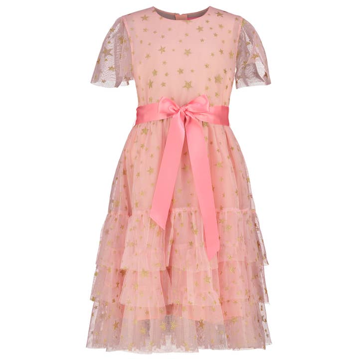 Robe de soirée fille Cendrillon Sugar Rose & Gold Star Tulle pour la vente par Holly Hastie London