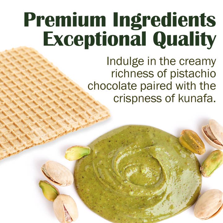 Ceres Gourmet - Wholesale Chocolate Bar - Dubai Chocolate Pistachio Wafers - 3 Piece