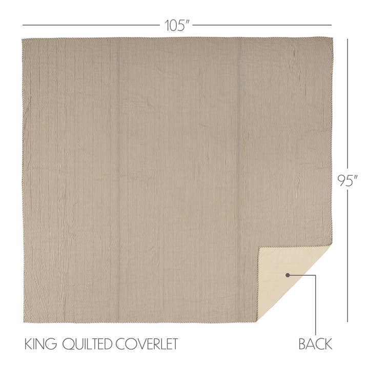 VHC Brands - Vente Couvre-lits - Sawyer Mill Housse de couette à rayures anthracite pour lit King size 105 x 95 l