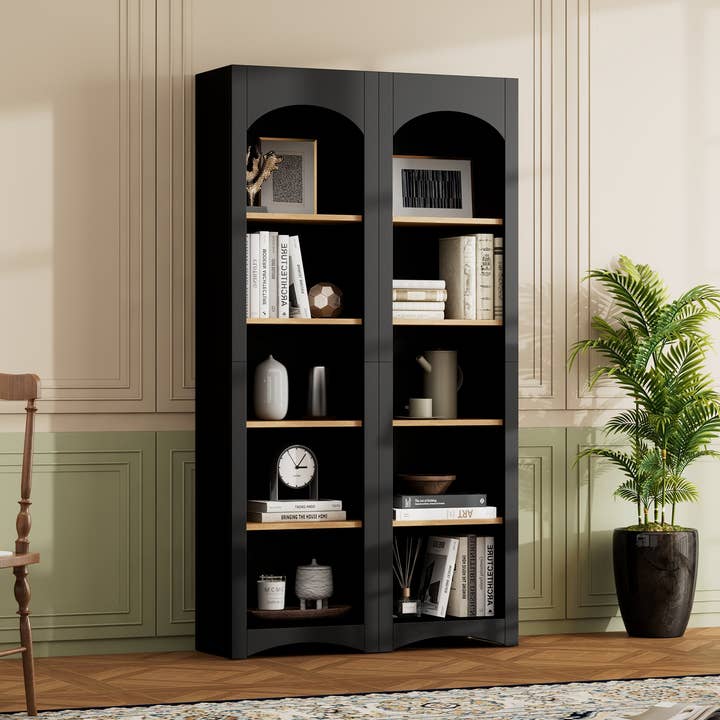 ON-TREND 5 Tier Bookshelves Set, Farmhouse Storage Cabinet for wholesale by 39F Inc.