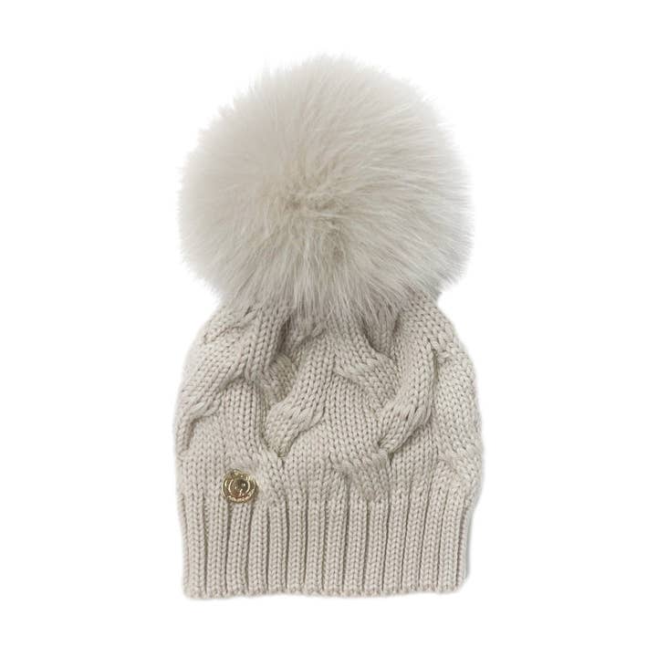 Cappello beanie per bambini in lana merino arenaria per la vendita all'ingrosso da parte di Petite Maison Kids