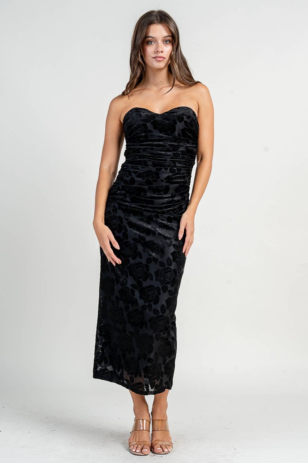 BEIVY & COLLABO - Wholesale Jurk - Dames - CD30627S / SWEETHEART MOUWLOZE MIDI-JURK0