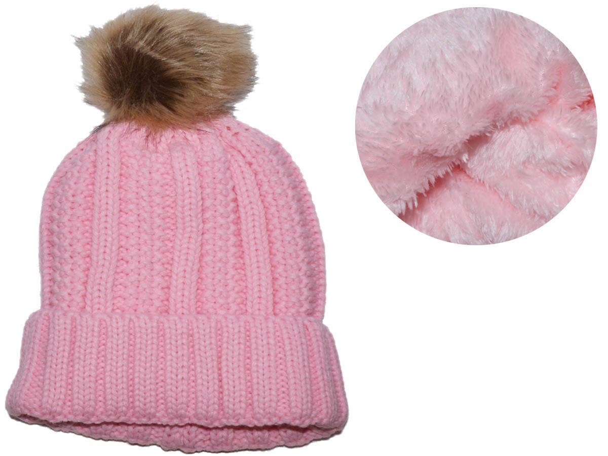 Buck Wholesale - Wholesale Beanie - Women's - Winter Beanie with Removable Raccoon Fur Pom-Pom2