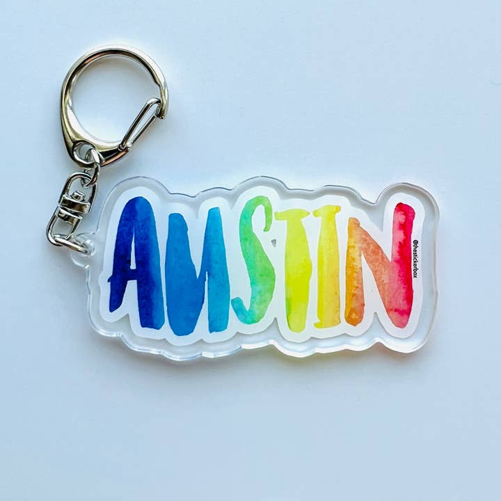 The Sticker Box | Texas Inspired Stickers & Magnets - Wholesale Keychain - Unisex - Austin Texas Keychain Austin lover Gift Stocking Stuffer