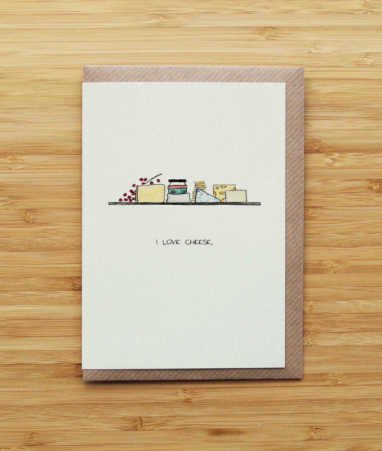 RossJDesigns – Großhandel Liebeskarte – Käseliebe-Karte - Lustig - Recycling-Karte0