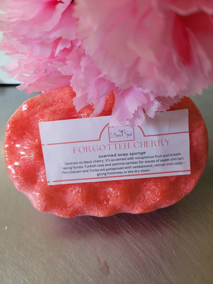 Forgotten Cherry soap sponge for wholesale by Divaspa