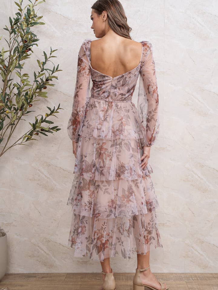 Rosemore Couture - Wholesale Dress - Women's - FLORAL PRINT PLEATED MIDI DRESS 8