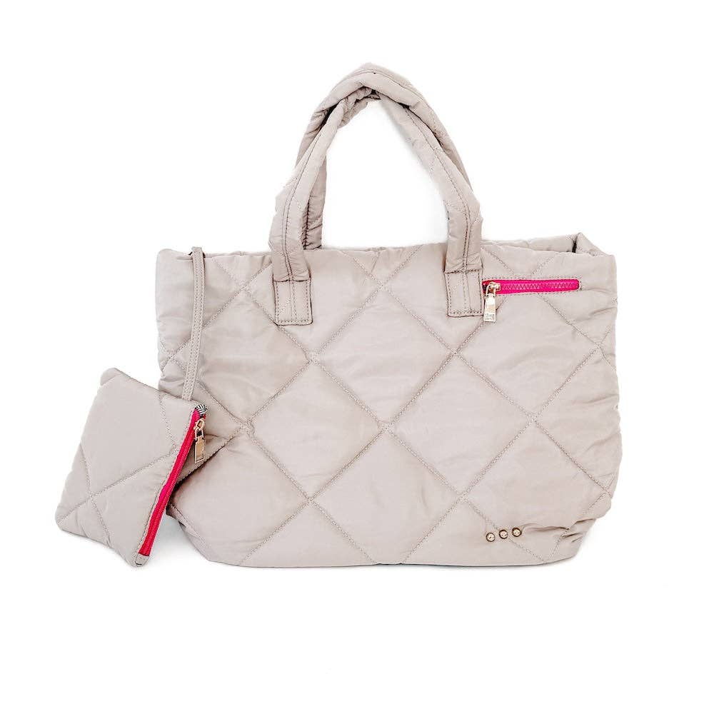 Pretty Simple - Vente Tote bag – femme - Sac fourre-tout matelassé Presley Puffer avec pochette10