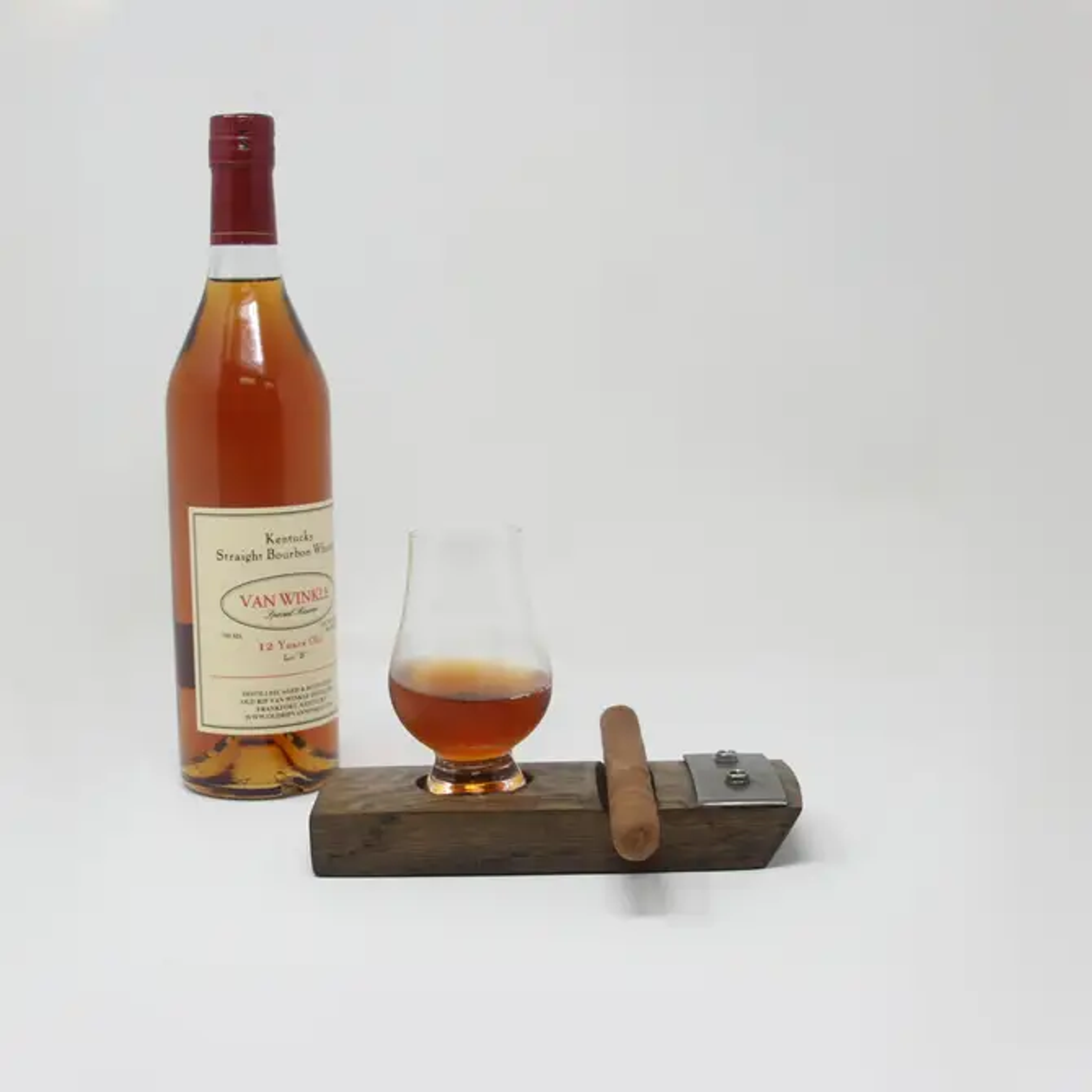 Barrel-Art - Wholesale Onderzetters - Whisky staafonderzetter met sigaarhouder en Glencairn-glas2